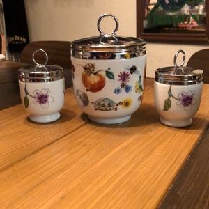 Vintage Set of 3 Royal Worcester egg coddlers